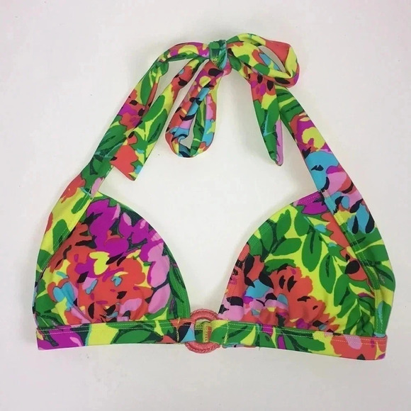 Aerie Triangle Bikini Floral Top Size XS - Picture 2 of 6